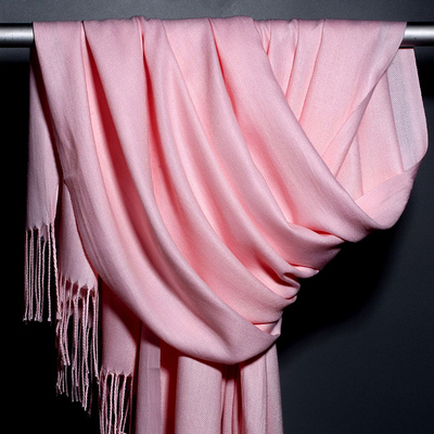 围巾女秋冬季纯色仿羊绒披肩