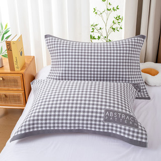 纯棉枕巾一对装四季学生成人情侣盖巾吸汗透气纱布棉加大厚枕头巾