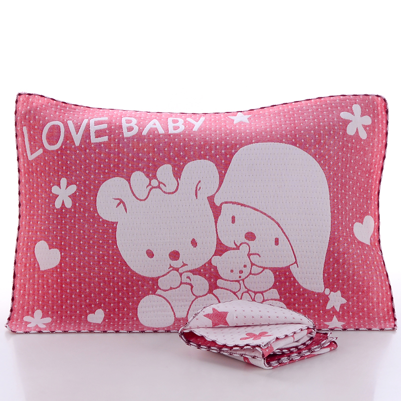 Khăn bông gạc gối hoạt hình Bông 40 * 60cm Khăn gối nhỏ mềm và thoáng khí đôi khăn choàng gối