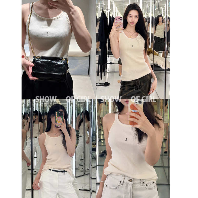Show of Girl 26S Vest Assassin! Versatile Ribbed Knit Sleeveless Vest, Slimming Basic Top