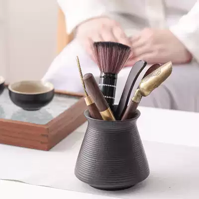 Home Zen style kung fu tea set Accessories black pottery retro tea ceremony six gentlemen set tea knife tea clip Tea Tool