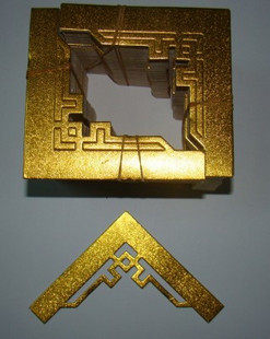 Cardboard corner flower carved cardboard corner flower 100 gold gold right angle flower cross embroidered cardboard corner flower