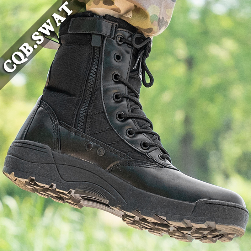 Spring Breathable Casual High-Top Combat Boots Steel Toe Desert Tactical Boots Military Training Hiking Work Boots Martin Boots
