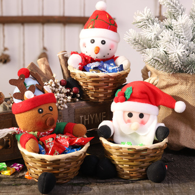 Christmas decorative supplies Christmas candy basketball tabletop fittings for children's Christmas night gift decoration fruit frame
