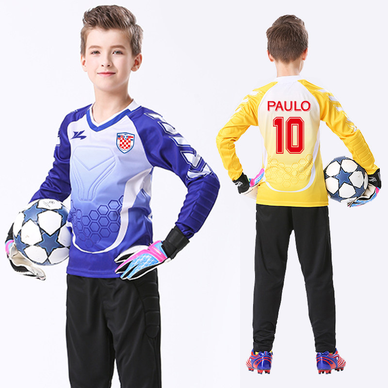 Football goalkeeper to suit children Diy customize a full set of anticollision thickened boys goalkeeper goalkeeper clothes