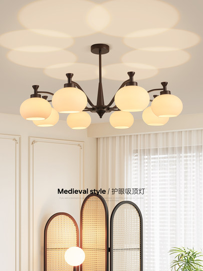 Винтажный подвесной светильник в французском стиле для гостиной, полноспектральный американский ретро-светильник из орехового дерева для столовой и спальни.