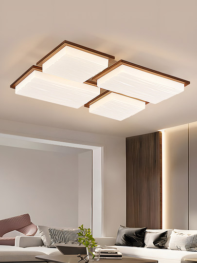 Потолочный светильник для гостиной, новая модель 2026 года, из черного ореха, в новом китайском стиле, винтажный светильник для спальни с защитой для глаз, осветительные приборы Zhongshan