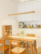 Modern Minimalist Solid Wood Long Linear Dining Room Pendant Light Japanese Style Natural Wood Eye-Protection Bar Table Minimalist Lighting Fixture