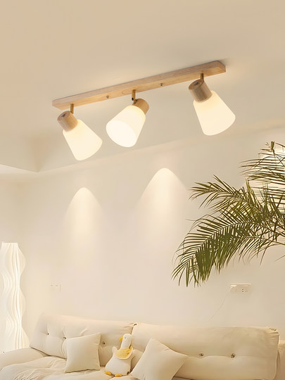 Wooden Style Led Ceiling Light, Surface-Mounted Wall Light for Home, Living Room Background Wall, Cloakroom, Guangdong Zhongshan Lighting Fixtures