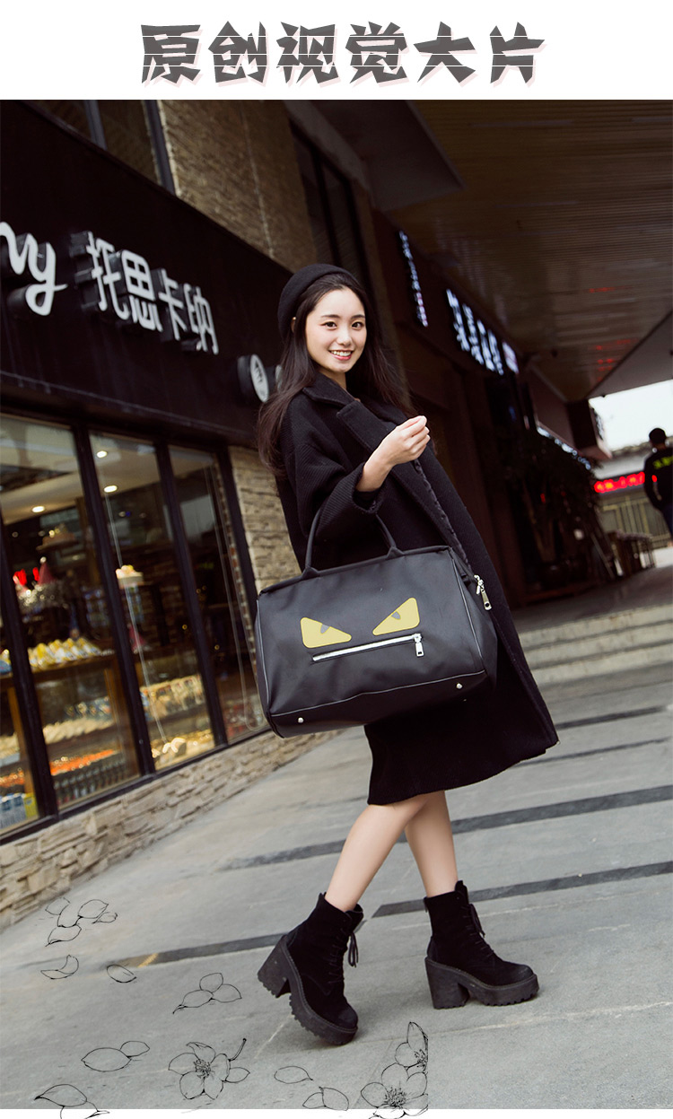 Thời trang túi du lịch nữ xách tay Hàn Quốc túi duffel khoảng cách ngắn công suất lớn nhẹ đơn giản túi thể dục khoảng cách ngắn túi nội trú túi vải du lịch nữ