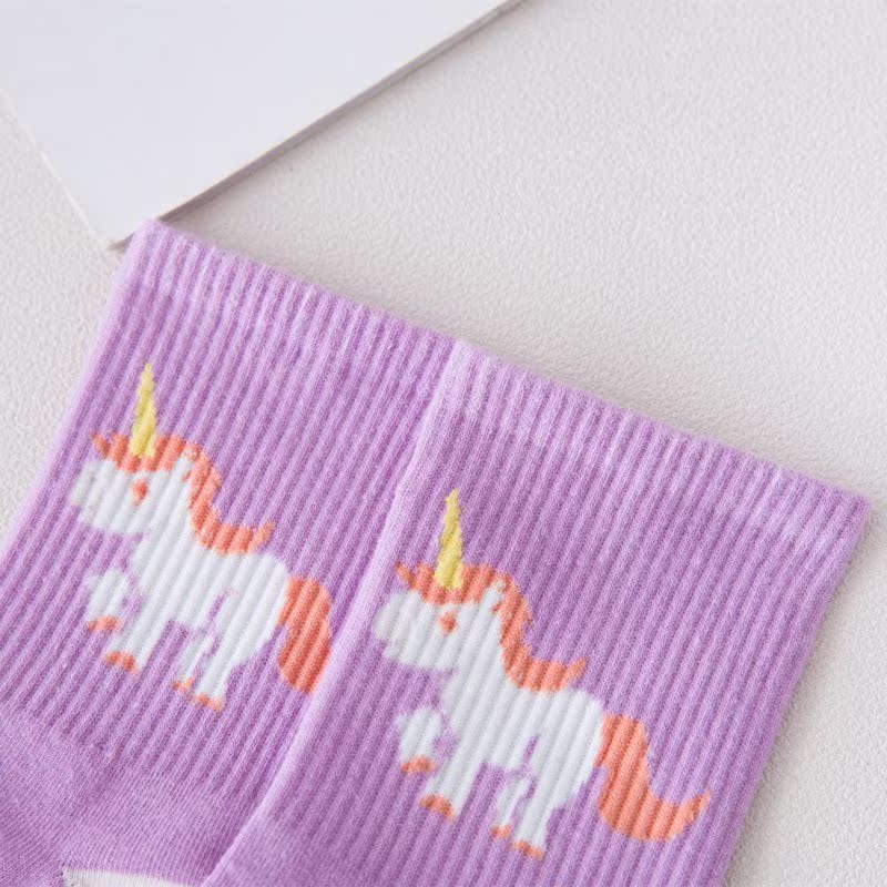 Màu đỏ kỳ lân trong vớ ống nữ mùa thu mới đường phố thương hiệu cá tính vớ cotton thể thao nữ vớ in bán vớ các loại