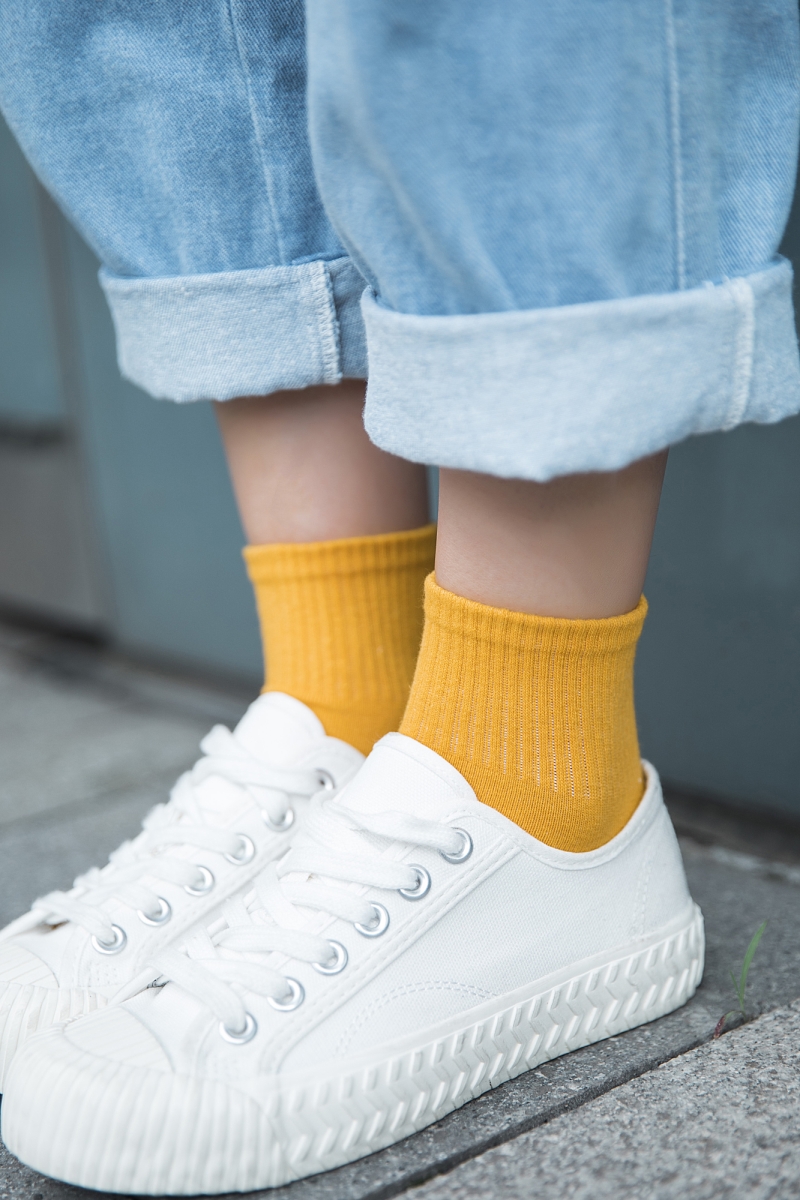 Vớ mùa hè nữ vớ Hàn Quốc cotton trắng Nhật Bản gió đại học vớ thể thao sinh viên vớ nữ vớ mỏng - Bít tất nữ tất cao cổ