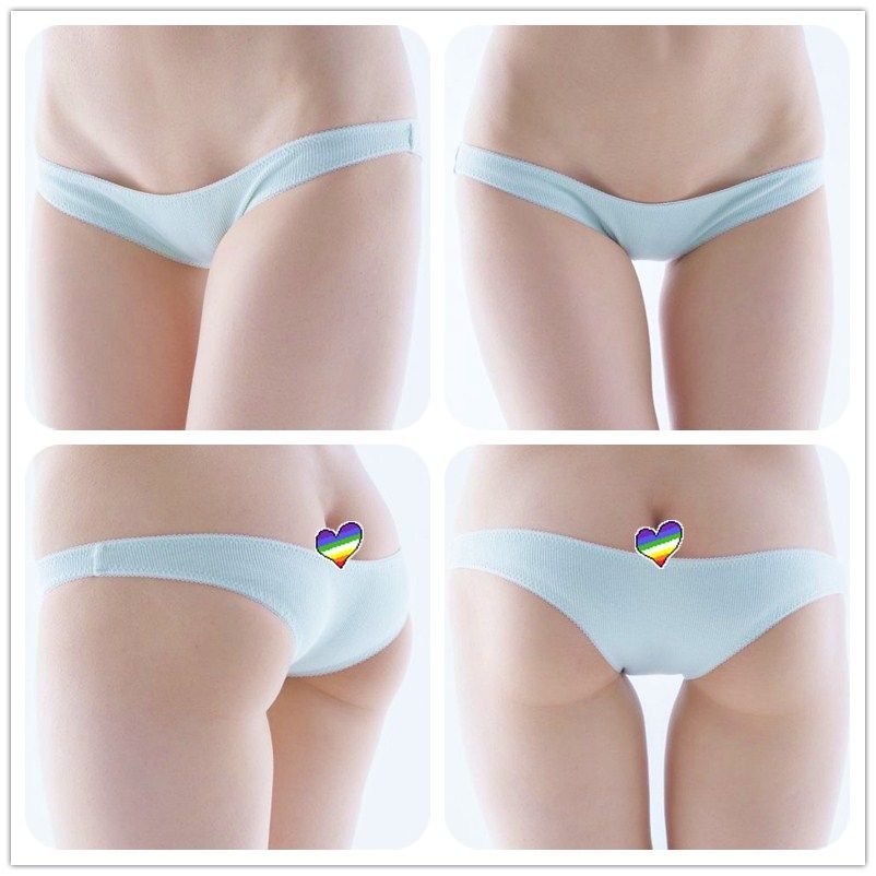 (Old customers can be customized) small strawberry solid color simple low waist half hip race high girl briefs panties to lift the hip