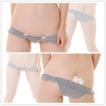 Old customer customizable race high girl bump color cute low waist ruffles half waist lotus leaf side close-fitting triangular underpants