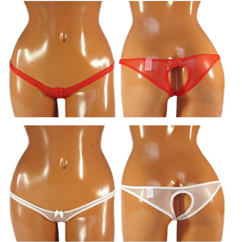 Old customers can customize ice wire or net perspective butterfly bow low waist triangle panties hollow - up race