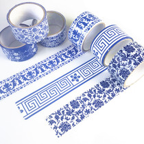Kindergarten wall decoration blue and white porcelain sticker tape Chinese style border strip sticker photo frame wall sticker DIY background