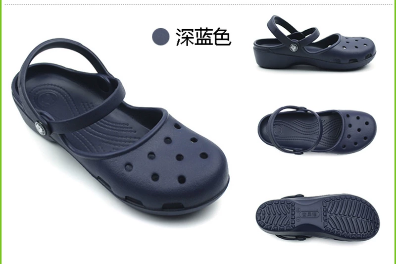 24 Mới Croc Giày Cho Phụ Nữ Mang Thai Giày Sandal Nữ Trắng Flat Y Tá Giày Giày Đi Biển Chống Trơn Trượt Bao Đầu giày Sandal Nữ Mùa Hè