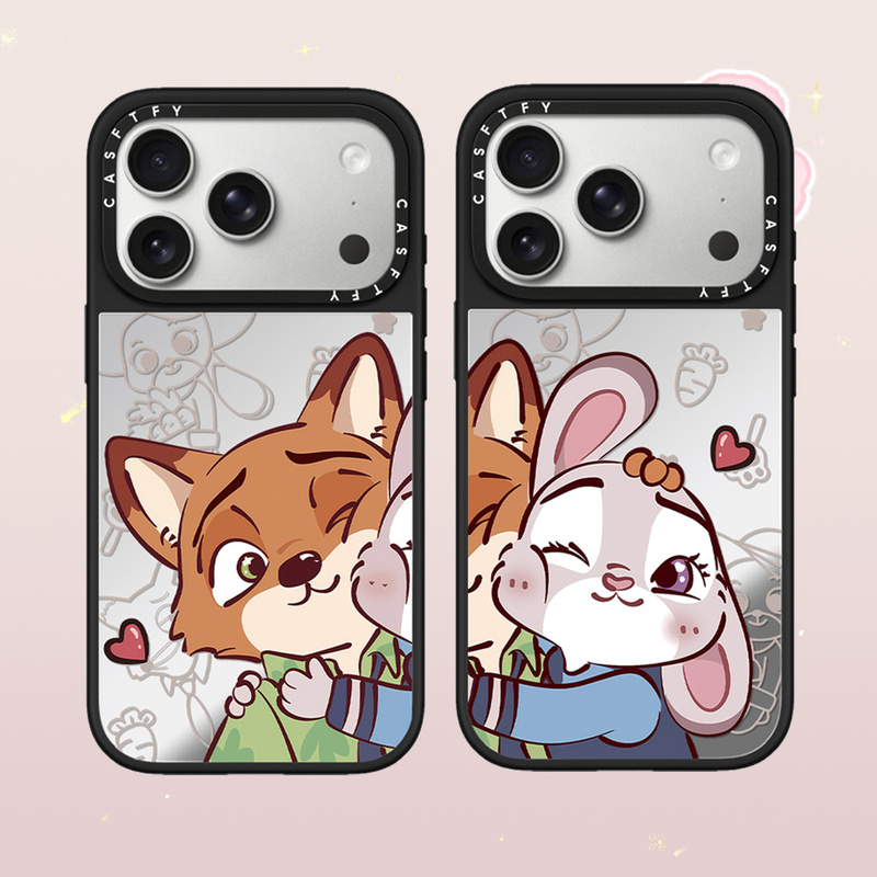 Collaboration with Zootopia Featuring Judy Rabbit and Nick Fox, Suitable for iPhone 17 Phone Case, 16 Pro Max, Apple 15 Pro, Transparent Magsafe Magnetic Case, 14 Plus, Cute Cartoon Design for 13, 12