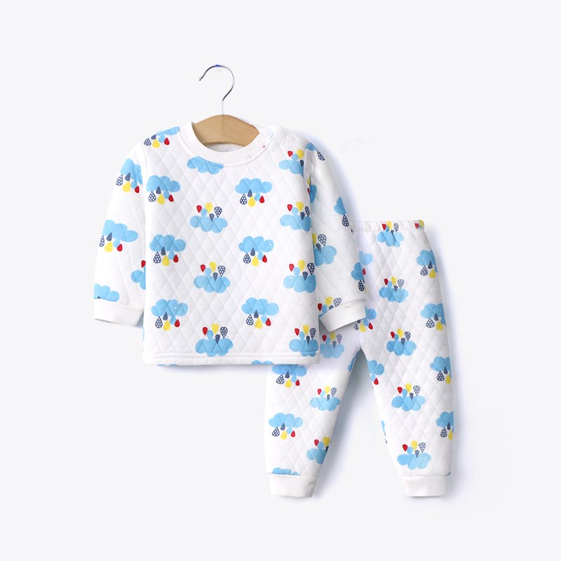 Bộ đồ mùa thu cho bé mùa đông và bộ đồ cotton ấm áp cho bé trai 3 bộ đồ lót 1 tuổi 0 trẻ em 3 bộ đồ ngủ bằng vải bông - Quần áo lót cửa hàng quần áo trẻ em