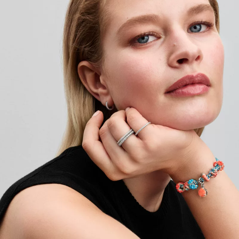 Золотое модное кольцо Pandora, день рождения подарок, розовое золото, для любимого(ой)