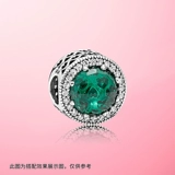 Pandora, зеленый блестящий дизайнерский ювелирный шарм в виде сердечка