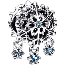 520 gifts] Pandora Pandora ice crystal snowflake pendant accessories BLUE NATURAL BEAUTY Beads Delicacy