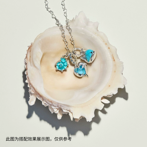 [Тот же самый Pandora Pandora синий муранский стеклянный кулон в виде дельфина, новый продукт океанского лета, как Summer Light]