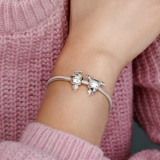 Pandora, хвостик, милый изысканный ювелирный шарм, серебро 925 пробы, подарок на день рождения