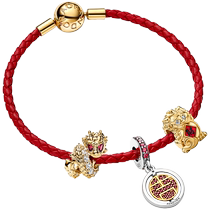 Pandora Pandora Dragon Qi Nafu Bracelet Set Red Year of the Dragon has a beautiful meaning of light luxury
