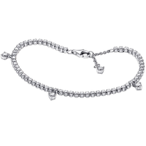 Chinese Valentines Day Gift] Pandora Pandora Sparkling Tennis Pendant Plain Chain Bracelet 925 Silver Womens Light Luxurious and Sweet