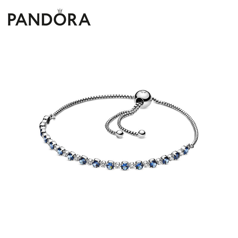 Pandora Pandora 925 silver blue and transparent blazing rope 599377C01 lovers