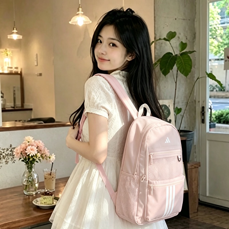 Inter丨Adidas Genuine Backpack Travel Bag Computer Bag 26 New Model Large Capacity Pink School Bag Backpack