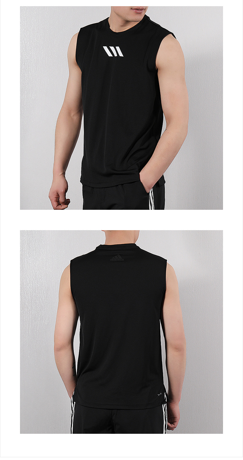 Adidas Adidas vest nam không tay vest áo khoác đào tạo thể dục bóng rổ nhanh khô thể thao chạy áo thun - Áo phông thể thao áo thun reebok nam
