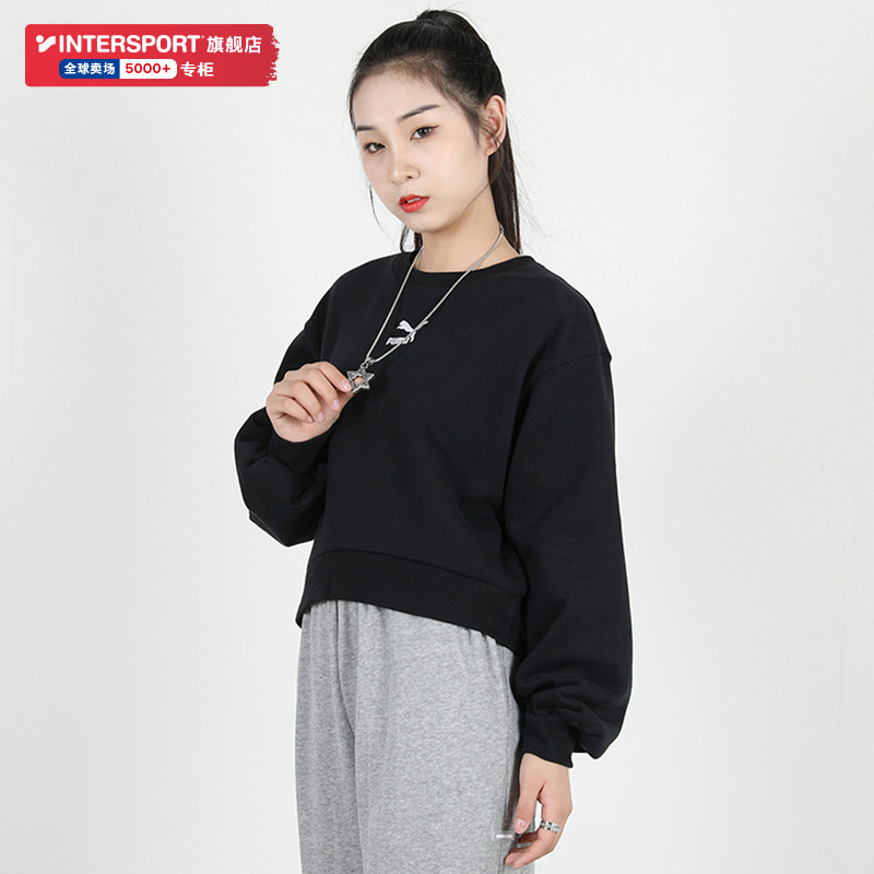 PUMA Puma official web flagship women's clothing 2022 autumn new guard pants thick cotton T lantern sleeves short sleeve headshirt 530277