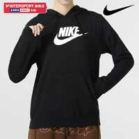 Nike, спортивный флисовый белый спортивный костюм подходит для мужчин и женщин, толстовка с капюшоном