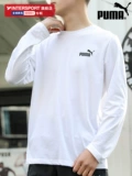 Puma, мужской лонгслив, летний спортивный костюм, белые штаны, спортивная рубашка, круглый воротник
