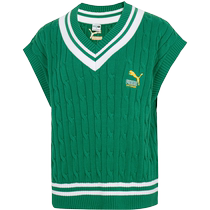 PUMA Puma Jacket Womens 2024 Summer New College Style Sportswear Casual Knitted Vest Vest 537969
