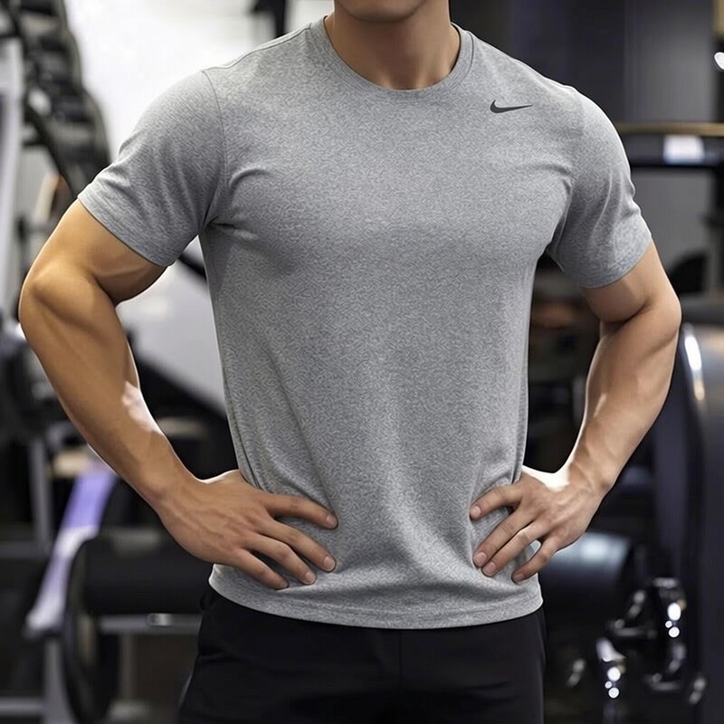 Inter丨Nike Nike Short-Sleeved T-Shirt Men's Gray Sportswear 2026 Summer New Casual Breathable Half-Sleeve