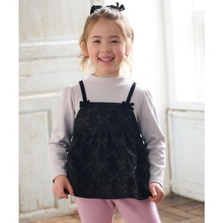 any FAM KIDS全印花蝴蝶结拼接长款上衣女ONWARD