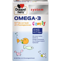 DOPPELHERZ Double Heart Childrens Deep Sea Fish Oil OMEGA-3 Gummies 60 Tablets Box