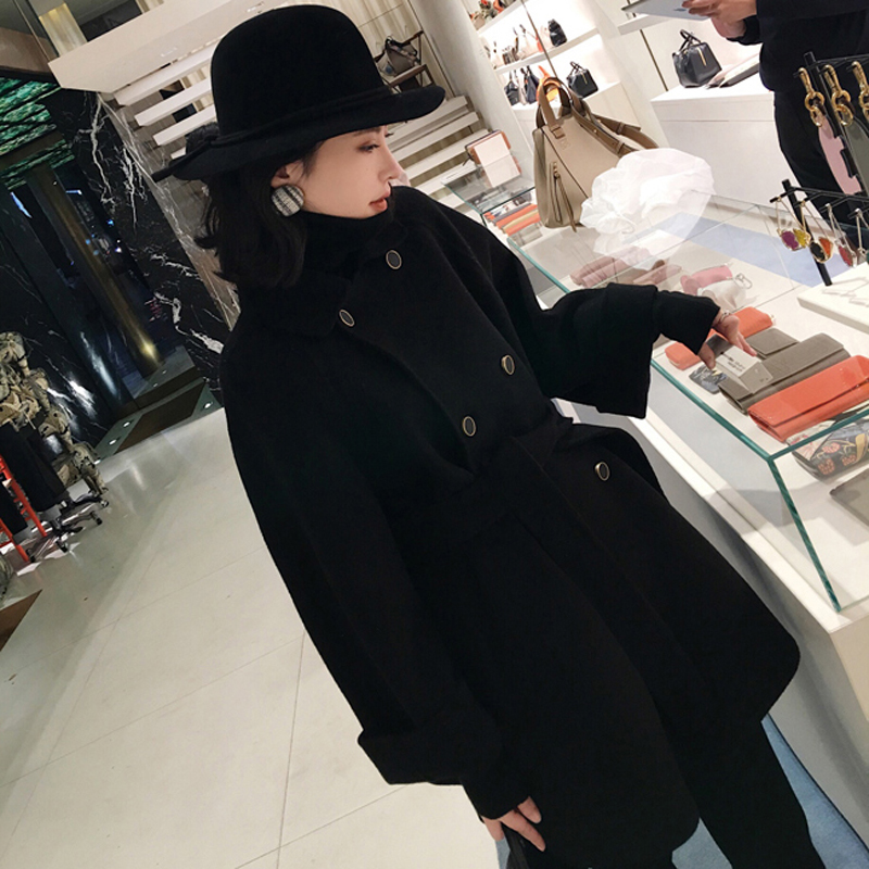 小个子毛呢外套女中长款2019秋冬新款韩版小香风流行斗篷呢子大衣
