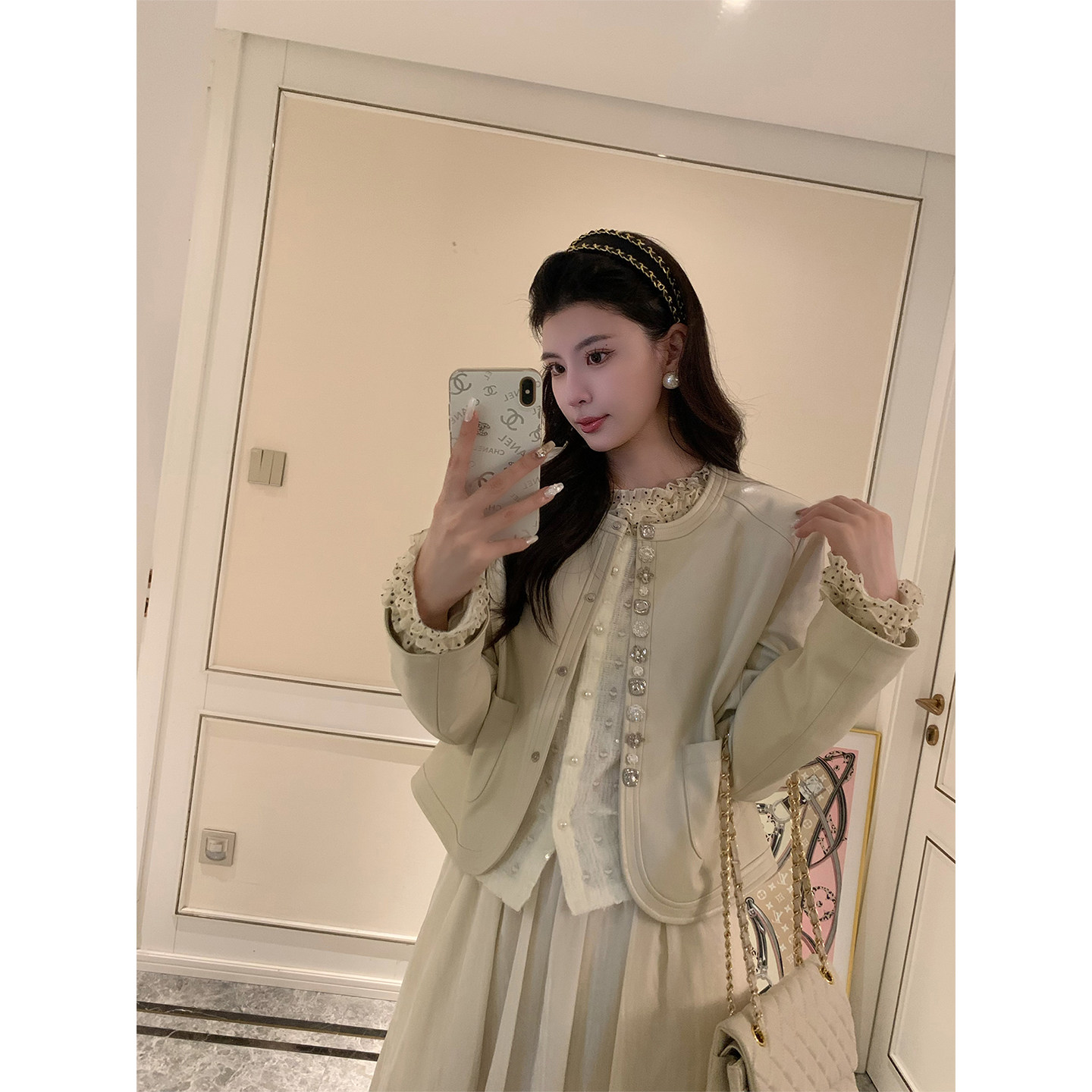 KUN [仁川オールドドリーム] レディース フレンチレトロレザージャケット、春スタイル、プロテインレザーストレートショルダーコート、新着商品