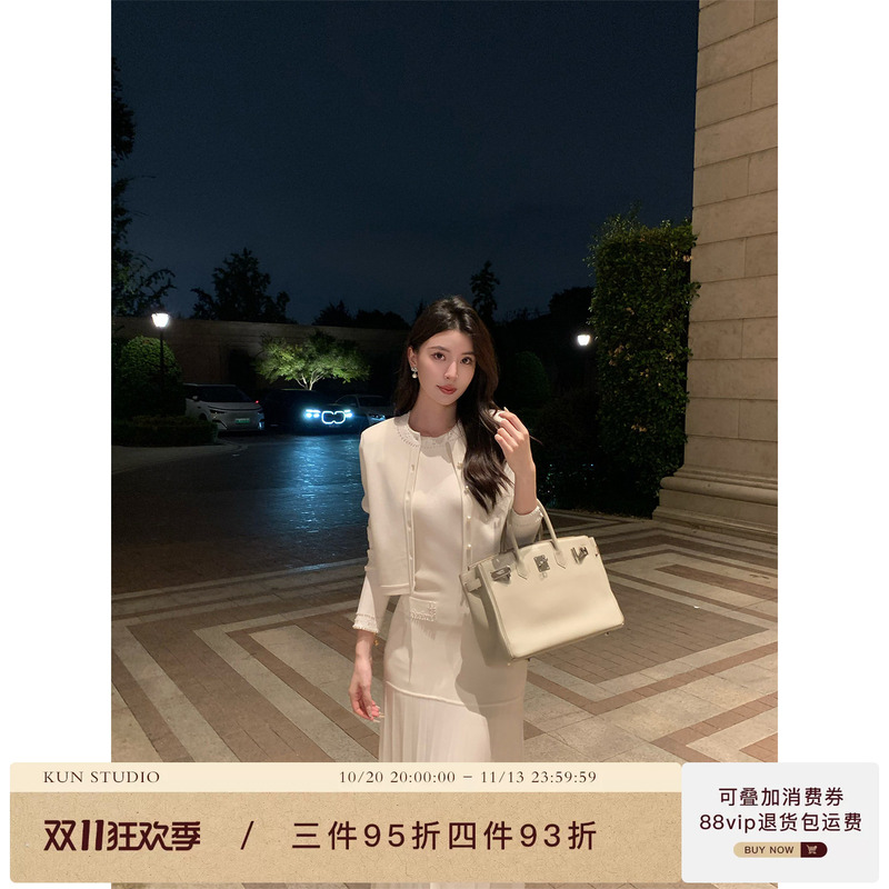 Kun [Dublin] Chanel-Style Jacket Autumn Dress Set High-End Exquisite Two-Piece New Model
