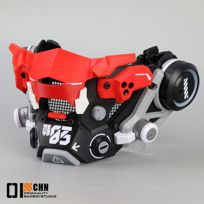 Cyberpunk Mask Sci-Fi Mechanical Mecha Functional Style Half Face Gas Mask Cos Technological Mask Props