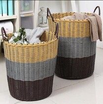 Set goods anti-bamboo blue Woven Bamboo Basket Dirty Clothes Basket with Stolen Goods Containing basket Home Poo Prevention Rattan