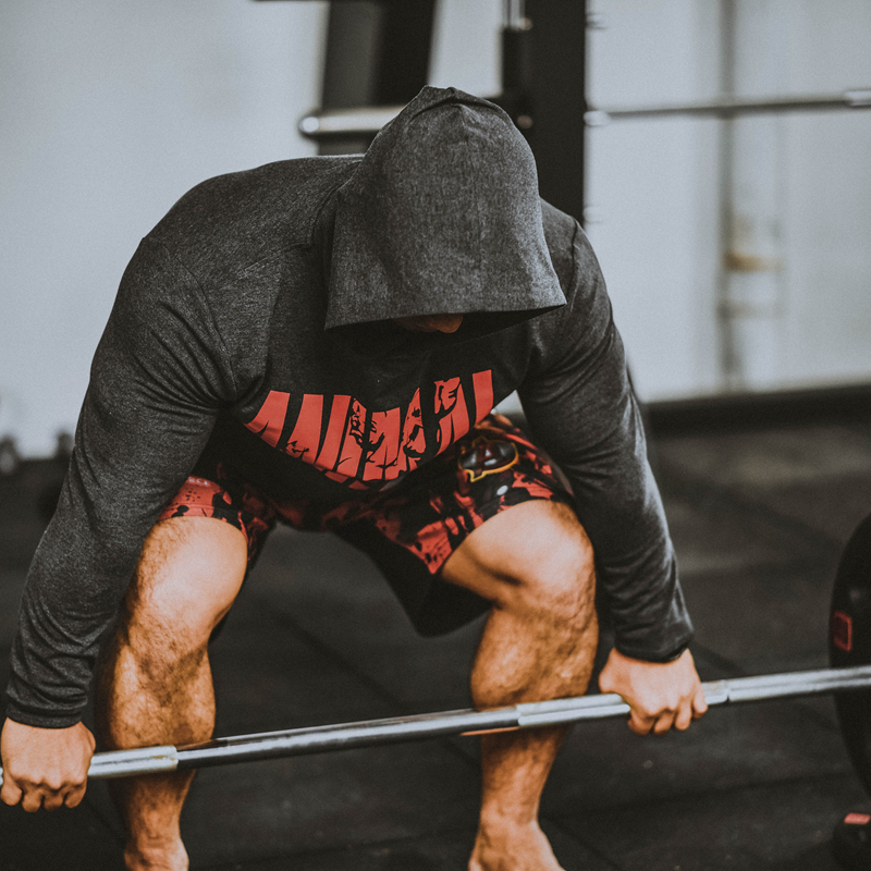 Global Beast Mùa thu và mùa đông Đào tạo Áo len Kích thước lớn Nam thun trùm đầu dài tay Cơ bắp Tập thể hình Anh em áo thể hình - Thể thao lông cừu / jumper áo hoodie loang màu
