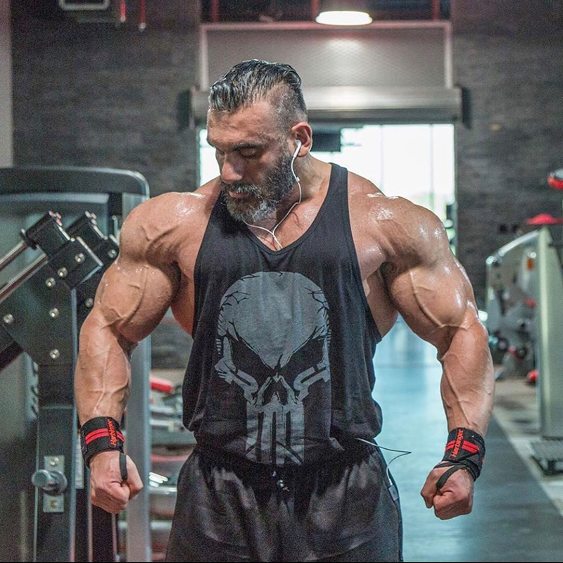 Punisher Skull Men's Tank Top Fitness Clothing Large Size Loose Bodybuilding Powerlifting Crew Neck Sleeveless Training T-Shirt