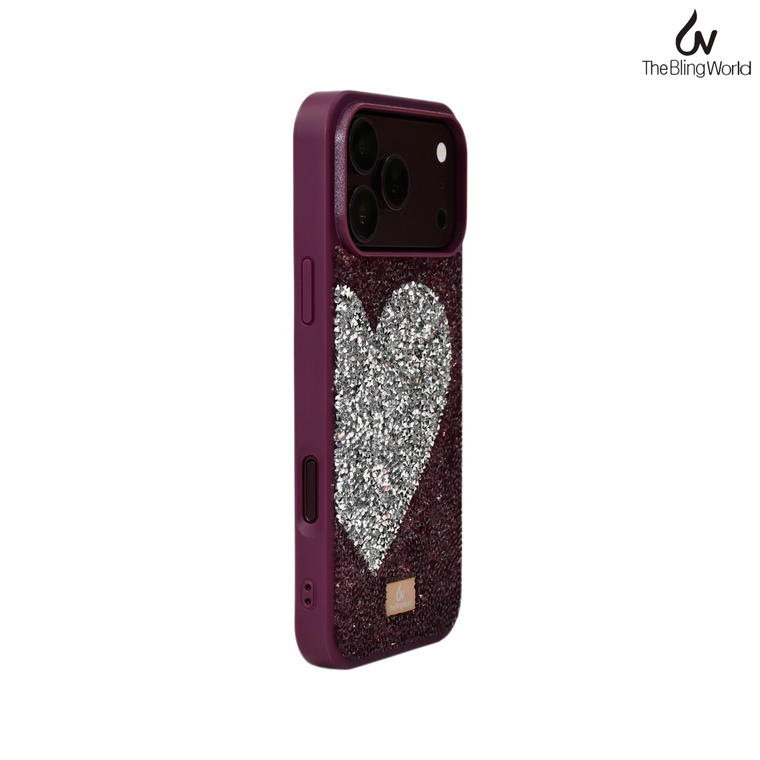 Gem Encrusted Hearts Glitter iPhone Case