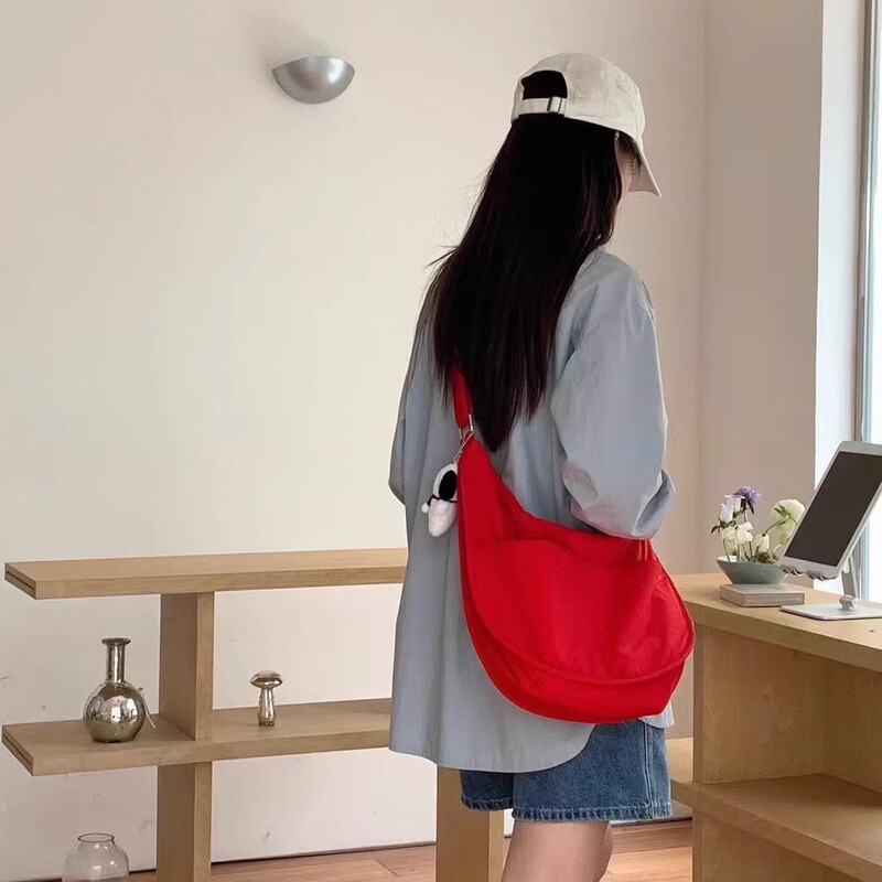 Bamboo Shoot Meow Meow Korean Style ins Wind Red Versatile Dumpling Bag for Women 2026 Spring New Simple Single Shoulder Crossbody Bag