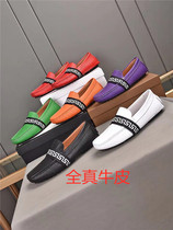 New genuine leather mens beans Bean Shoes Driving Shoes Head Layer Bull Leather Outside Wearing Boomers Sloppy Shoes A Foot foot Mens shoes